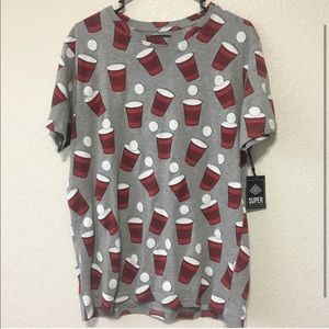 Super Massive Beer Pong Print Short Sleeve T-shirt